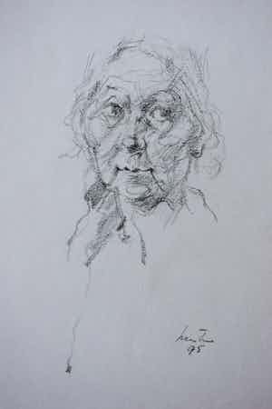 Joop Liesker - Portret oudere dame verkocht voor € 35!