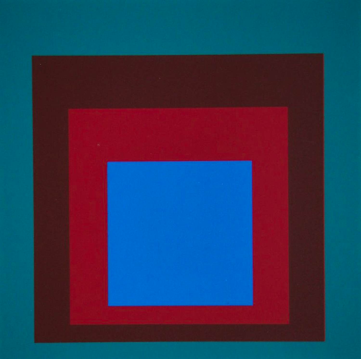 Josef Albers - Homage to the Square - Protected Blue - Zeefdruk in 4 kleuren - 1971 verkocht voor € 120!