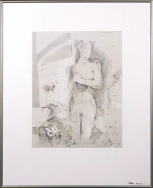 Gabriele Mierzwa - Litho, Man achter deur - Ingelijst kopen? Bied vanaf 1!