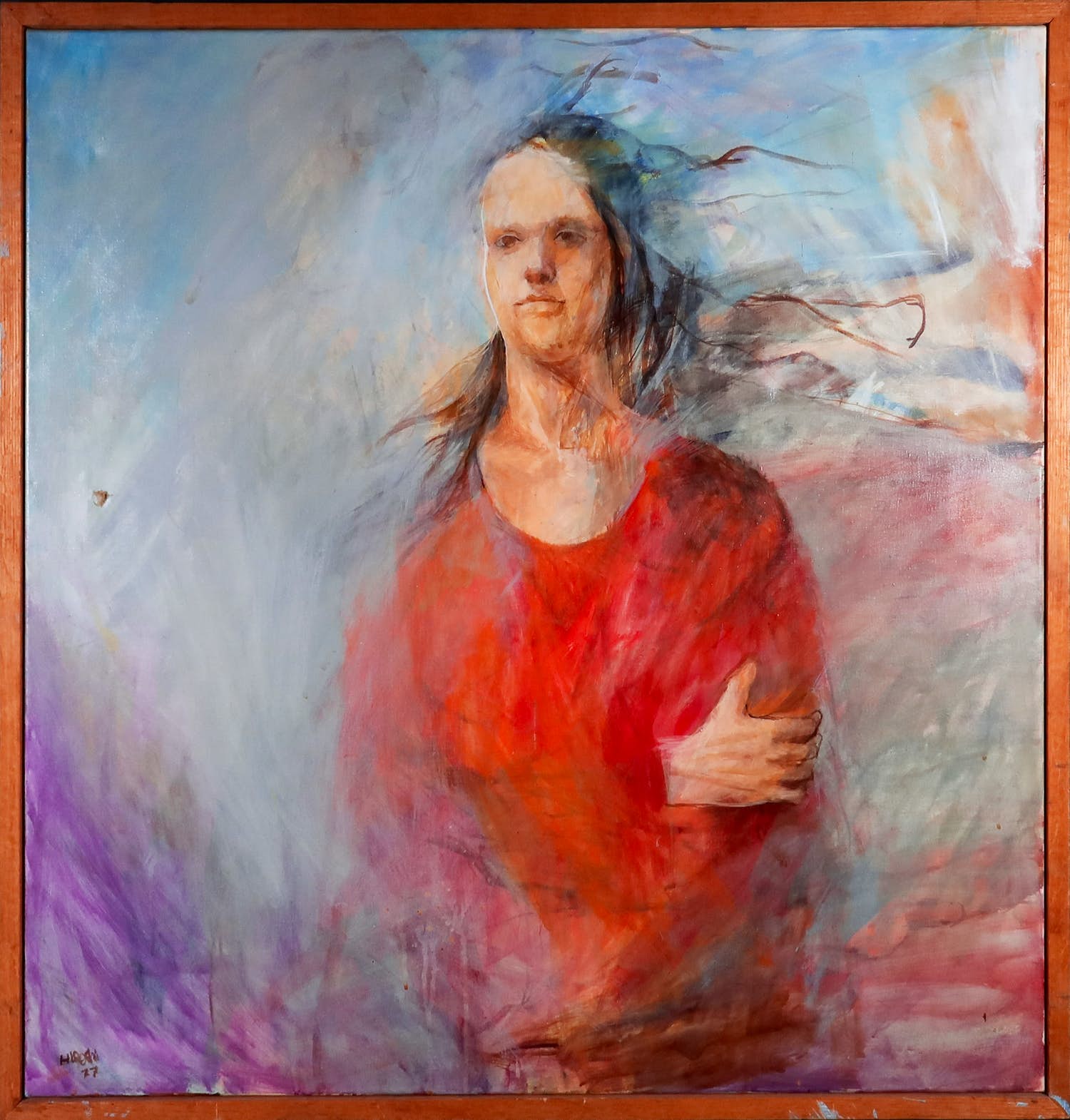 Hiroshi Goto - Olieverf op doek, Portret van mevrouw M. - Ingelijst (Groot) kopen? Bied vanaf 1!