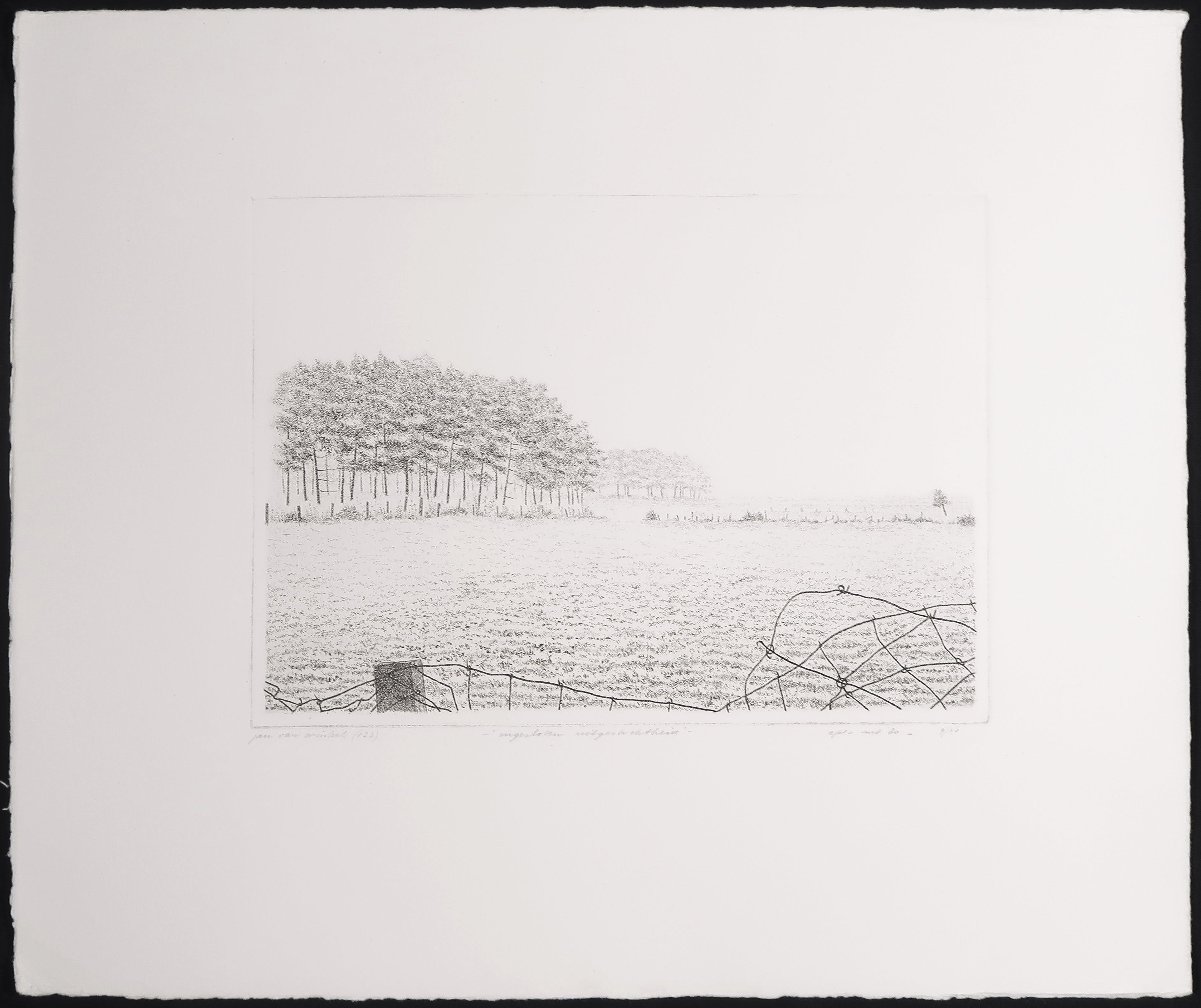 Jan van Winkel - Ets, Ingesloten uitgestrektheid kopen? Bied vanaf 1!