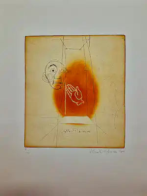 Ronald Tolman - Mooie-2011- Ets en aquatint "main de Picasso" zeer kleine oplage (5/20) verkauft für € 60!
