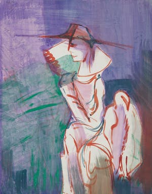 Joe Wols - Acryl op papier, Twee figuren kopen? Bied vanaf 1!