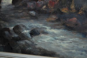 Dick Haakman - Huis in maanlicht aan een wilde rivier - olieverf kopen? Bied vanaf 75!