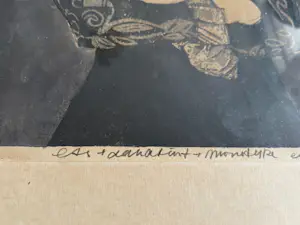 Els Korver - ets aquatint monotype eigen druk van staande vrouw kopen? Bied vanaf 45!