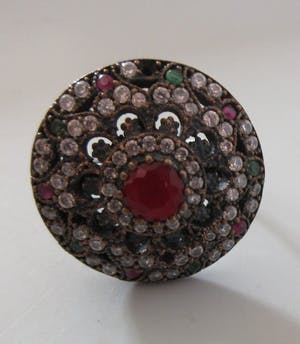 Niet of onleesbaar gesigneerd - Zilveren (925) Afghaanse Kuchi Halsketting met hanger en twee ringen kopen? Bied vanaf 1!