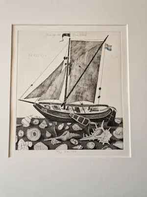 Herman Berserik - In 1979 in beperkte oplage (35) gemaakte Ets en Aquatint "Hommage dirk Nijland" kopen? Bied vanaf 42!