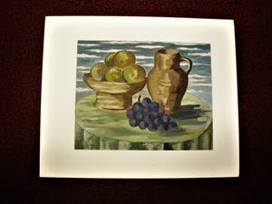 Geni Peter - Mooie in 1946 geschilderde Gouache - stilleven "appels en druiven" - gesigneerd kopen? Bied vanaf 59!