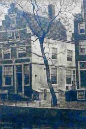 Dirk Harting - Ets: Herengracht, Amsterdam - 1928 - met opdracht verkocht voor € 40!