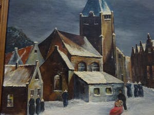Niet of onleesbaar gesigneerd - Winter dorpsgezicht kopen? Bied vanaf 1!