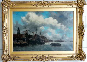 Hermanus Koekkoek (jr.) - Havengezicht in Holland kopen? Bied vanaf 995!