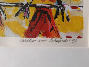 Willem van Scheijndel - Zeefdruk, titel 3 vogeltjes. kopen? Bied vanaf 40!