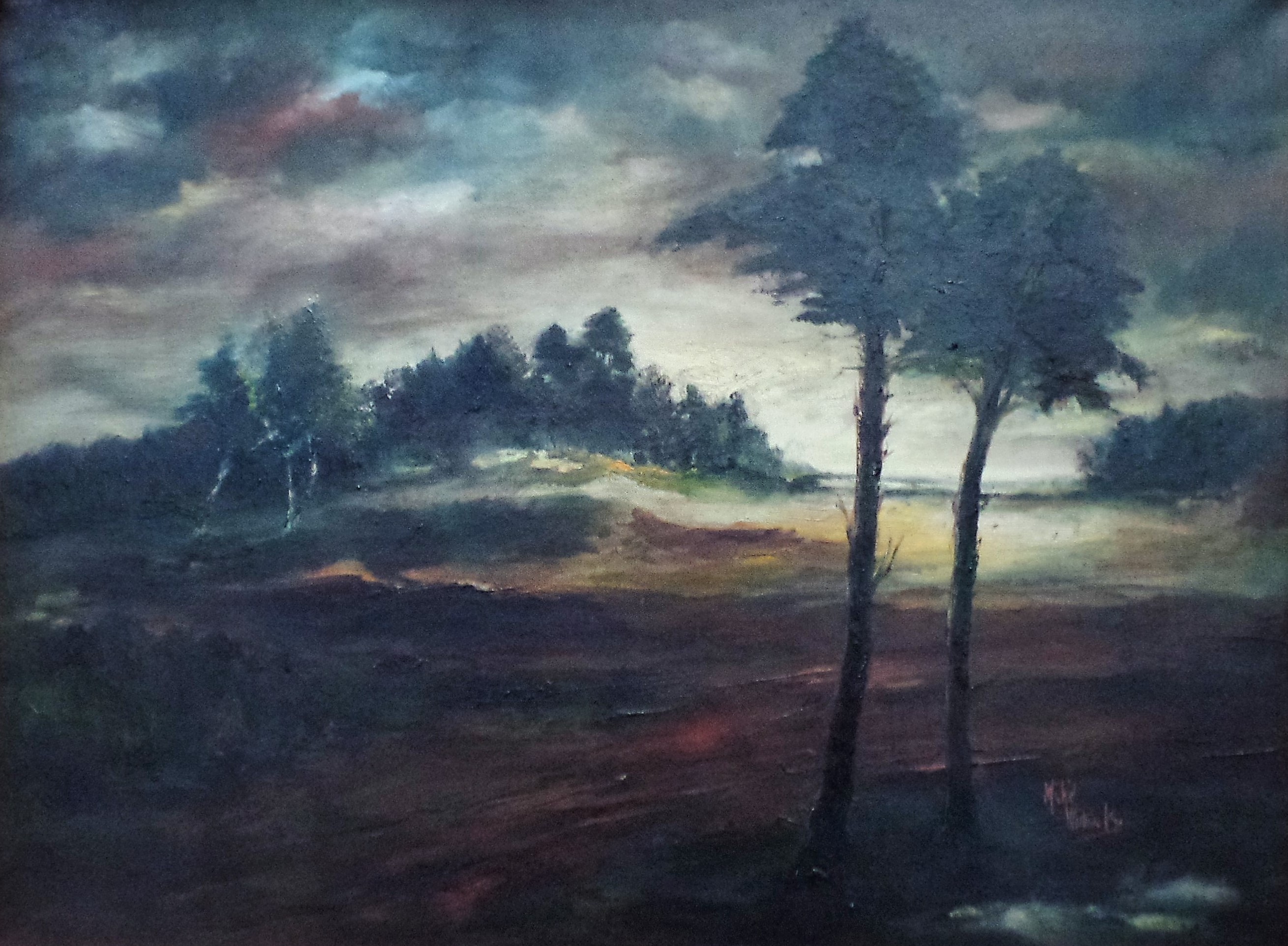 Michiel Warbroek - Zandverstuiving Heeze-Leende olieverf  kopen? Bied vanaf 75!