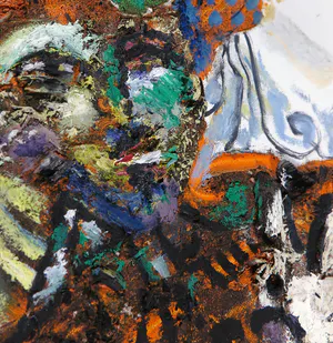 Ruud Schoemaker - Gemengde techniek op doek, Z.T. Mensfiguur - Ingelijst kopen? Bied vanaf 1!