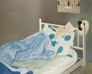 Hens de Jong - Olieverf op doek, Bed - Ingelijst (Groot) kopen? Bied vanaf 1!