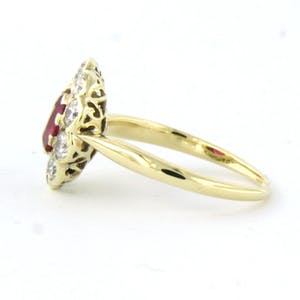 14k gouden ring bezet met robijn en oud Amsterdams geslepen diamant tot. 1.00ct kopen? Bied vanaf 600!
