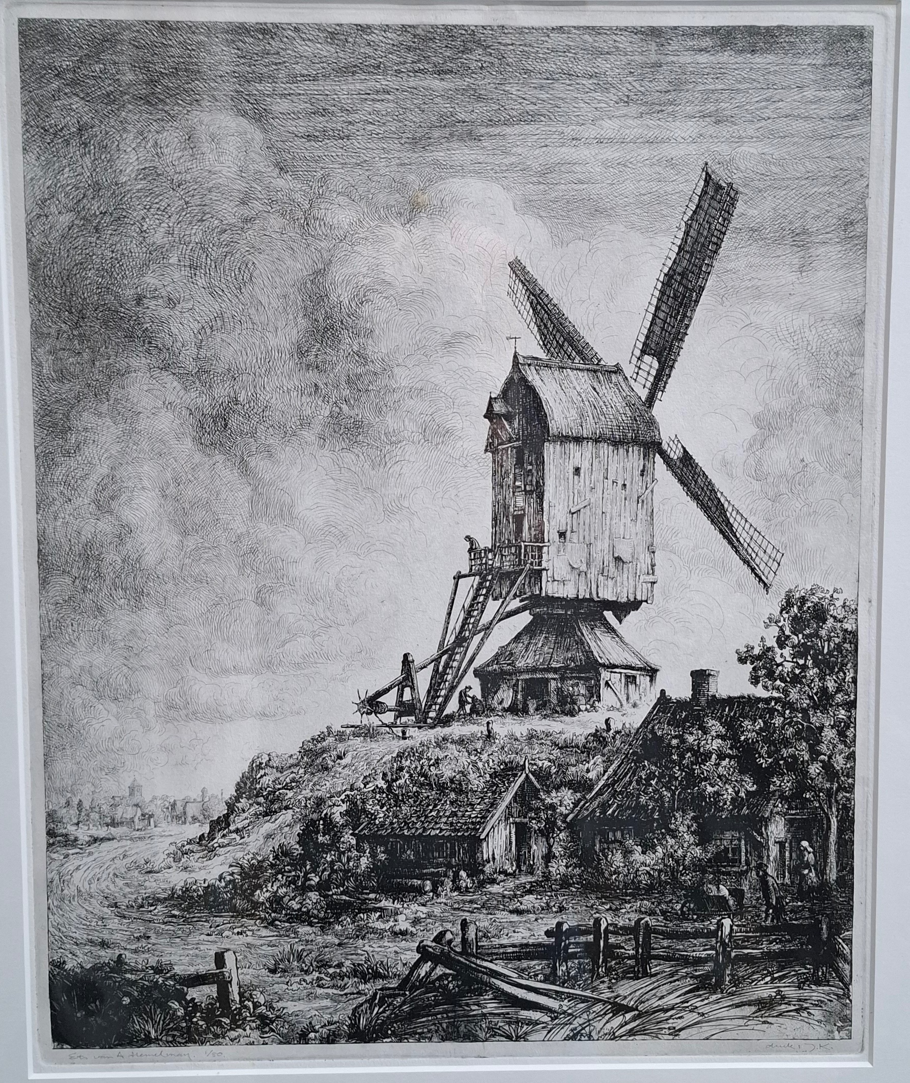 Albert Hemelman - Landschap met molen kopen? Bied vanaf 25!