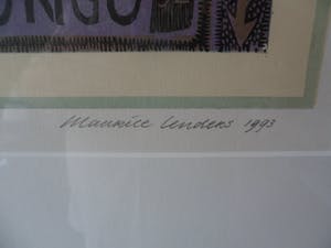 Maurice Lenders - Houtsnede. titel, King Bongo. kopen? Bied vanaf 35!