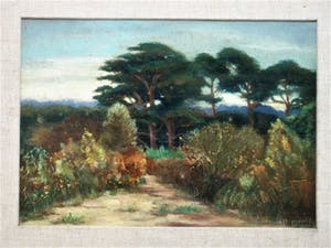 Niet of onleesbaar gesigneerd - Fraai "Avond" Pastel - 1930- "Aerdenhoutse duinen bij Bentveld" gesigneerd kopen? Bied vanaf 1!