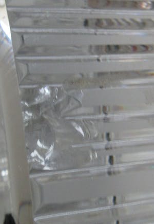 Niet of onleesbaar gesigneerd - XL Space Age dikwandige lens geslepen kristallen vaas of planter kopen? Bied vanaf 1!