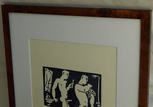 Eddy Varekamp - Sjabloondruk, In de Badkamer - gesigneerd & ingelijst kopen? Bied vanaf 1!
