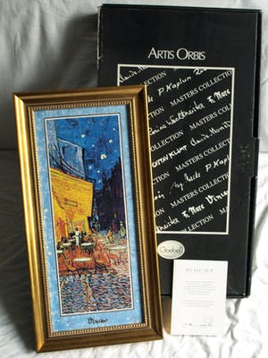 Curiosa - Ingelijste porseleinen wandtegel – Café de Nuit , Vincent van Gogh kopen? Bied vanaf 50!