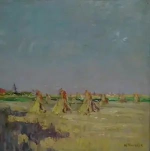 Willem Frederik Noordijk - Landschap met korenschoven kopen? Bied vanaf 100!
