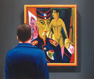 Gerard Boersma - Self Portrait As A Soldier (Zelfportret met zelfportret Ernst Ludwig Kirchner) kopen? Bied vanaf 400!