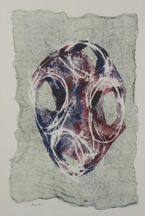 Niet of onleesbaar gesigneerd - Monotype, Zonder titel - Ingelijst kopen? Bied vanaf 1!