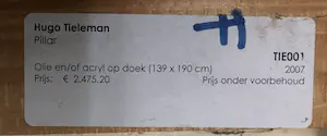 Hugo Tieleman - Pillar kopen? Bied vanaf 1000!