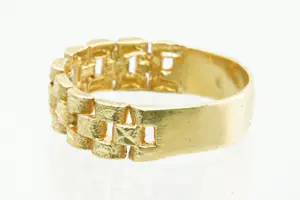 89-  Aparte 18Krt geel gouden Rolex stijl ring - iets verbogen - unisex model kopen? Bied vanaf 235!
