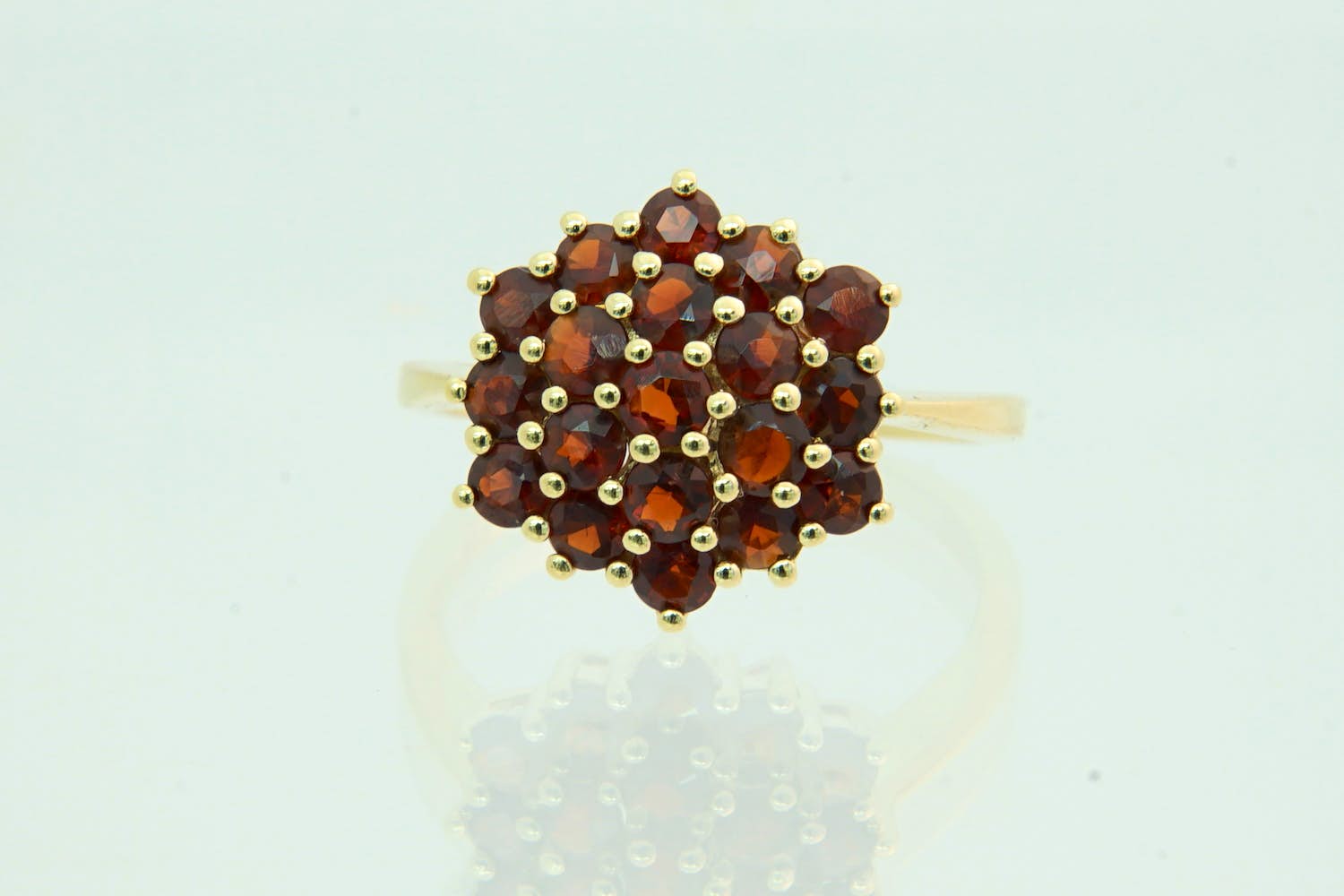9- Klassieke 14 karaats geel-gouden rozet ring - 19 gefacetteerde bruine stenen kopen? Bied vanaf 140!