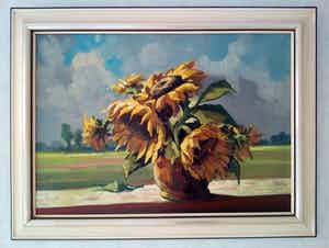 Niet of onleesbaar gesigneerd - Zonnebloemen verkocht voor € 1!