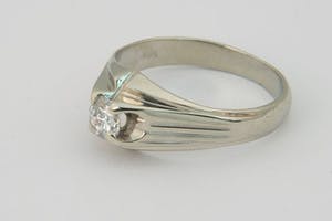 1490 - Exclusieve 14 Kt. Witgouden & Diamanten solitairring 0.50ct /H/vs1 kopen? Bied vanaf 480!