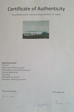 Mathieu van Riel - 'Zee' - olieverf schilderij kopen? Bied vanaf 50!