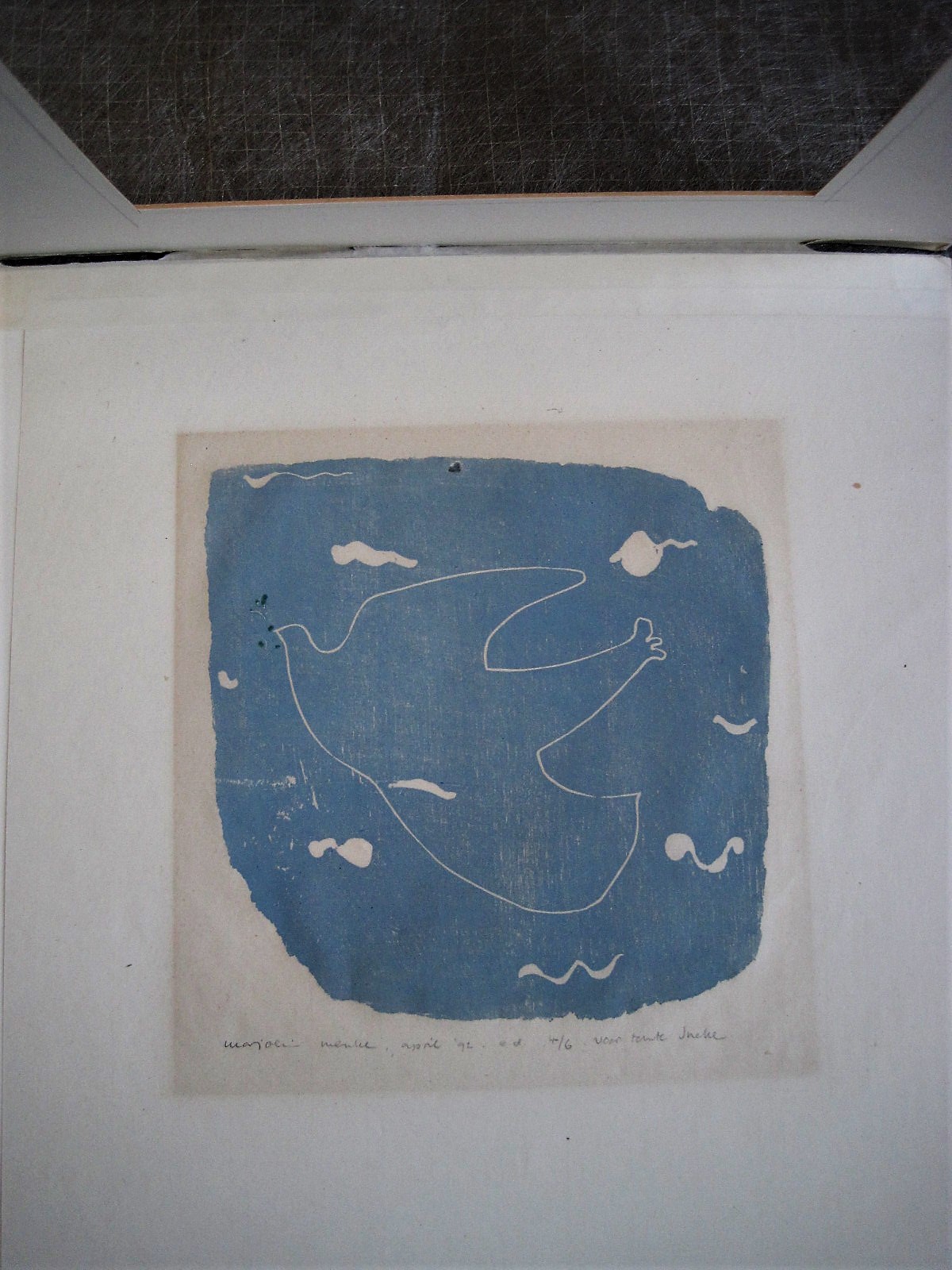 Marjolein Menke - zeer beperkte oplage 4/6 litho "Duif" gesigneerd  kopen? Bied vanaf 1!