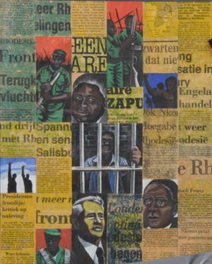 Ro Heilbron - (onbekend/ zonder titel) - gouache op krantenknipsels op papier kopen? Bied vanaf 20!