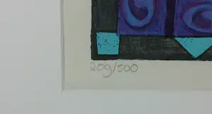 Clemens Briels - Zeefdruk, Mujer (pelo azul) - Ingelijst kopen? Bied vanaf 100!