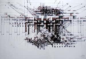 Gerti Bierenbroodspot - Litho: Labyrinth - 1975 verkocht voor € 75!