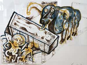 Lucebert - zonder titel maar met lijst verkocht voor € 295!