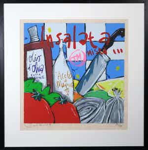 Selwyn Senatori - Zeefdruk, Insalata mista - Ingelijst verkocht voor € 120!