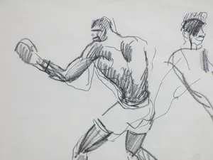 Herman Bieling - Boksers in aktie - Tekeningen kopen? Bied vanaf 60!