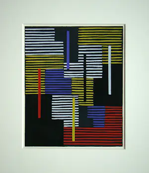 Adolf Fleischmann - Abstracte compositie - 1952 - Sjabloon in gouachekleuren kopen? Bied vanaf 120!