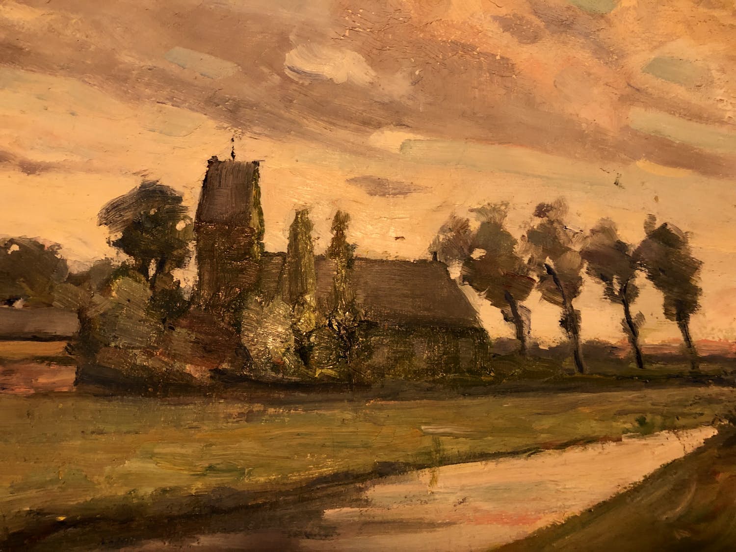 Ewoud de Kat - Zicht op dorpskerk te (vermoedelijk) Zeeland kopen? Bied vanaf 45!