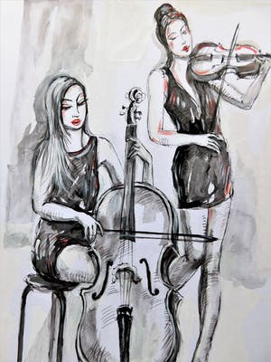 Natia Antadze - "Cello und Geiger Musikantinnen " kopen? Bied vanaf 40!