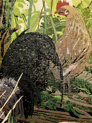 Siemen Dijkstra - Fraaie (12 gangen) Kleur Houtsnede "Haan twee Veren" oplage 37ex - 2004 kopen? Bied vanaf 189!