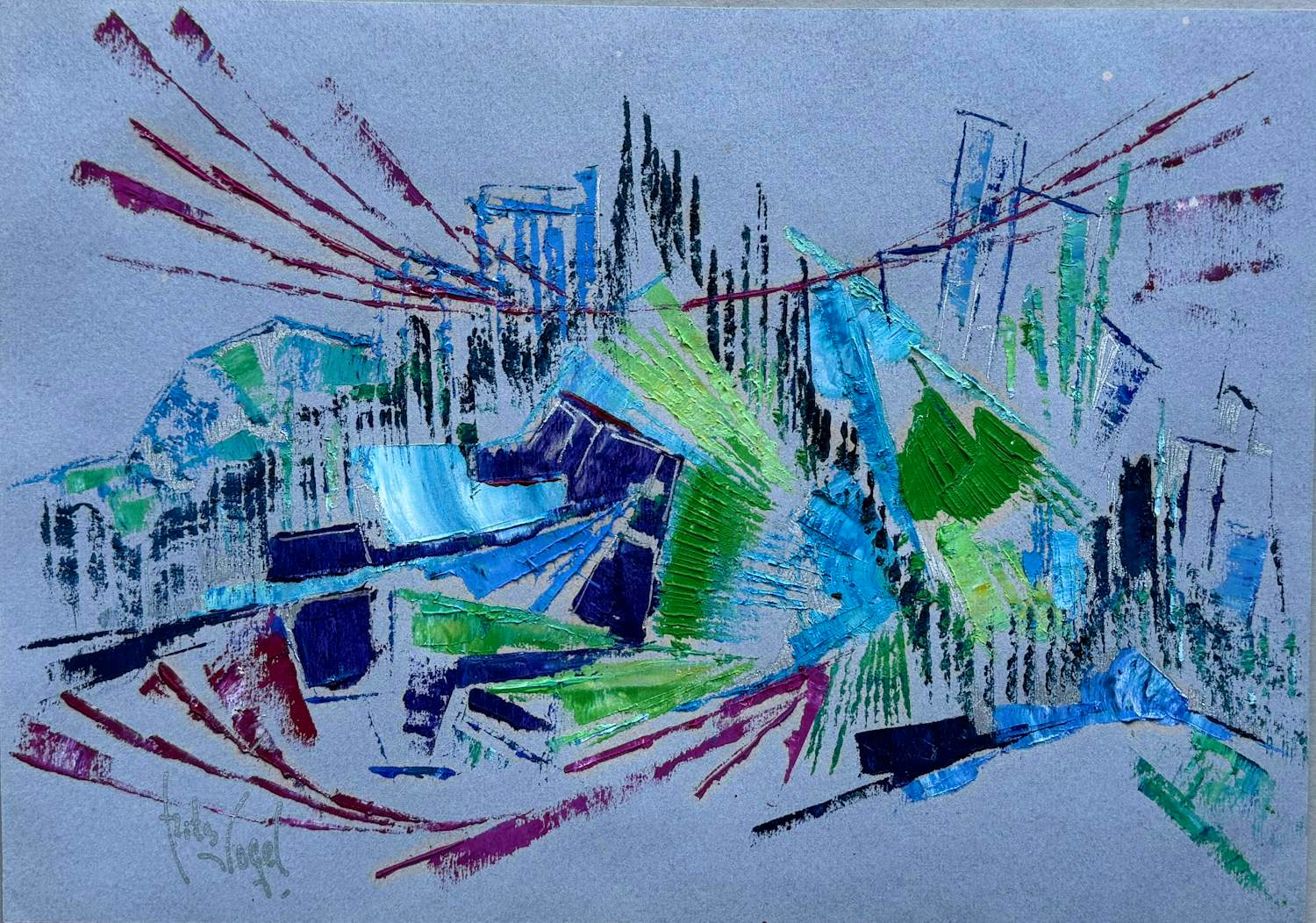 Frits Vogel - abstract landschap verkocht voor € 50!