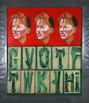 Jan Bollaert - Gemengde techniek op board, Terug naar school - Ingelijst (Zeer Groot) kopen? Bied vanaf 1!