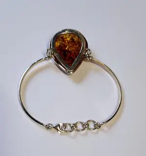 Nieuwe Ambachtelijke prachtige amber bloemen sterling zilveren armband kopen? Bied vanaf 125!