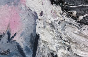 Ger Lataster - Impasto en spuitbus op doek getiteld Lenzenslijper - Ingelijst kopen? Bied vanaf 1500!